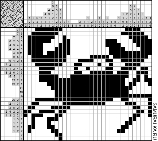 Японский кроссворд - Краб решай онлайн без регистрации и бесплатно.