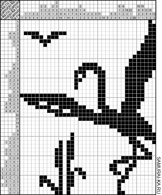 Японский кроссворд - Журавль решай онлайн без регистрации и бесплатно.