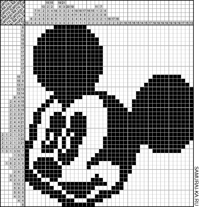 Японский кроссворд - Микки Маус решай онлайн без регистрации и бесплатно.