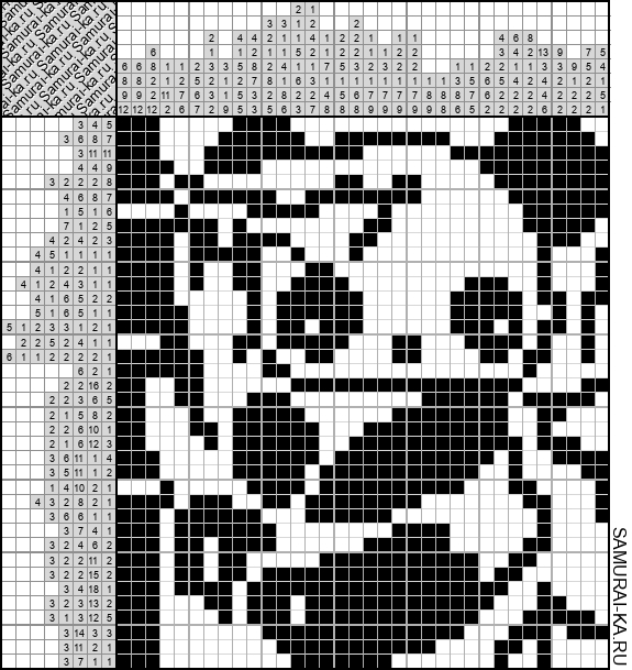Японский кроссворд - Панда (Ямабуси) решай онлайн без регистрации и бесплатно.