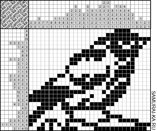 Японский кроссворд - Воробей (Ямабуси) решай онлайн без регистрации и бесплатно.