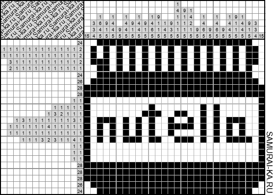 Японский кроссворд - Нутелла решай онлайн без регистрации и бесплатно.