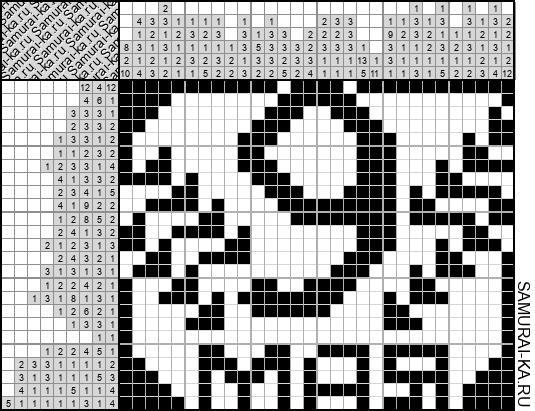 Японский кроссворд - Победа (Ямабуси) решай онлайн без регистрации и бесплатно.